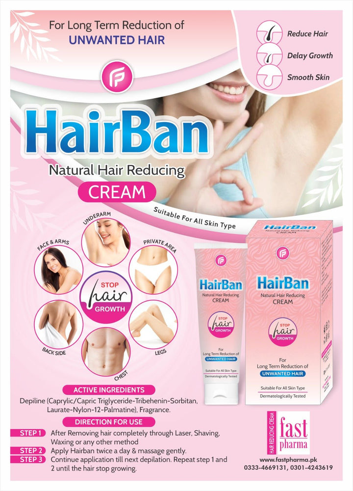 HairBan - Hair Reducing Cream – FAST PHARMA